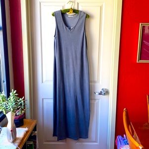 Michael Glasser Grey/Blue Maxi Boho Tank Dress